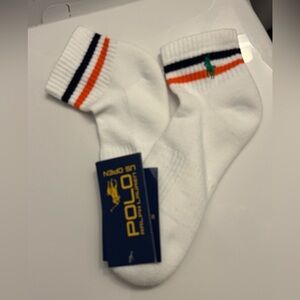 Polo by Ralph Lauren US OPEN White Socks with Orange and Blue